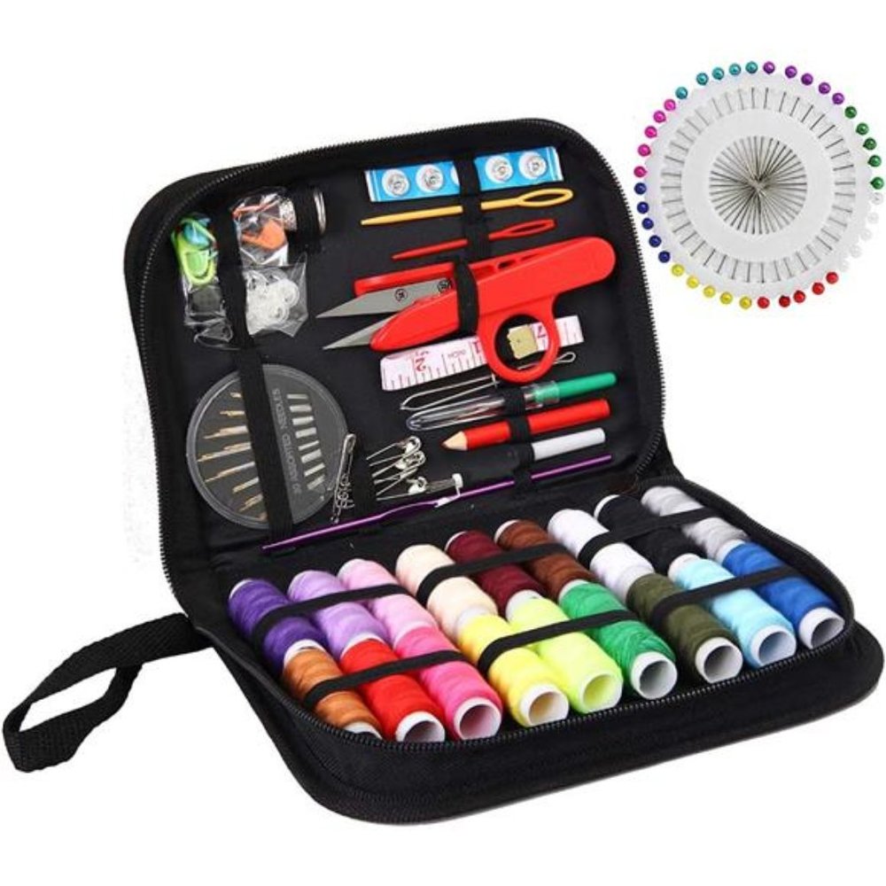 Sewing KIT, XL Sewing Supplies for Beginner, Adult, Kids, with Scissors, Thimble